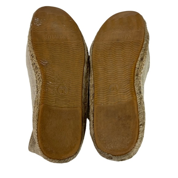 SOLUDOS Espadrille Canvas Beige Wink Winking Eye Flats Slip On Loafers Shoes 8.5 - Picture 2 of 16